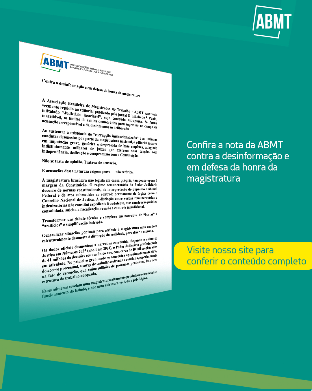 Contra a desinformação e em defesa da magistratura